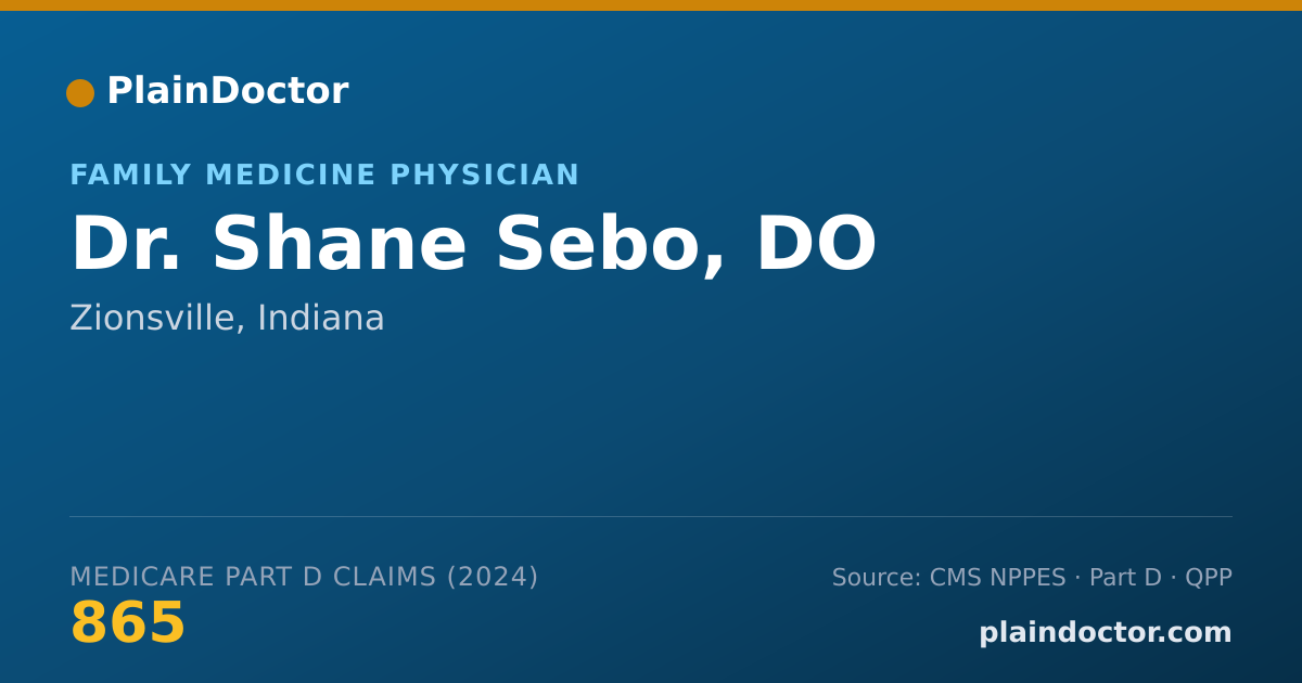 Shareable card for Shane Sebo, DO - Family Medicine Physician, Zionsville, IN