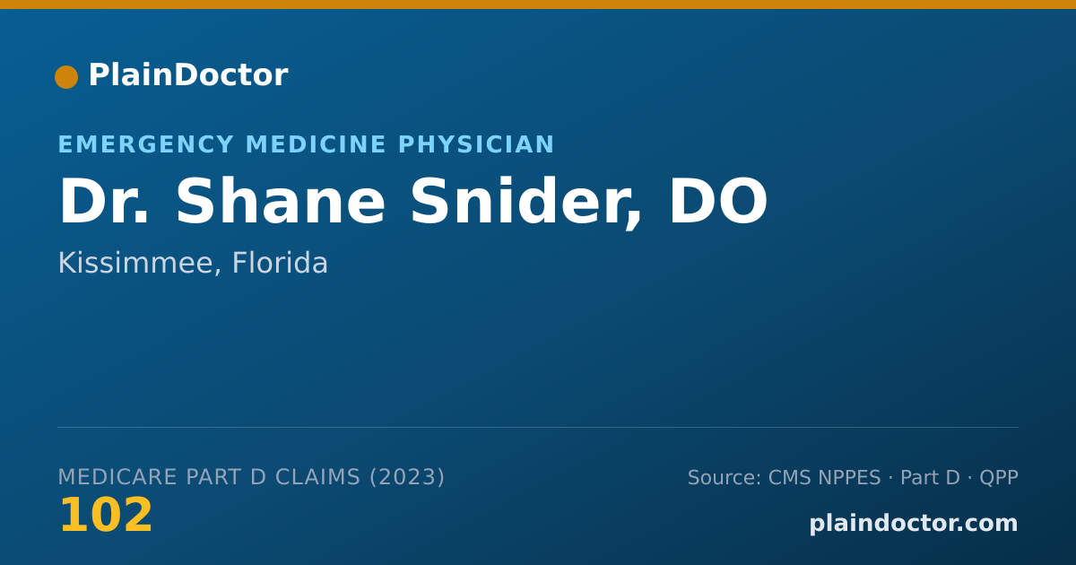 Shareable card for Shane Snider, DO - Emergency Medicine Physician, Kissimmee, FL