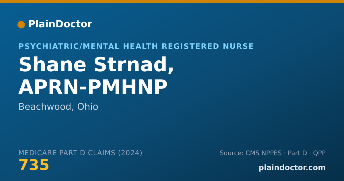 Shareable card for Shane Strnad, APRN-PMHNP - Psychiatric/Mental Health Registered Nurse, Beachwood, OH
