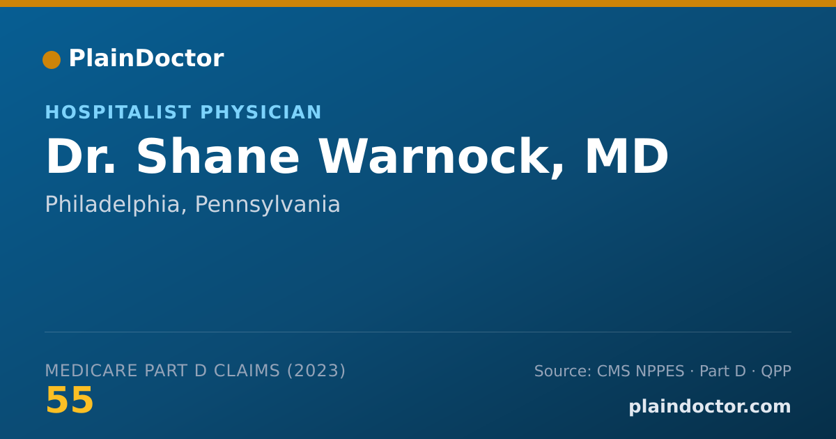 Shareable card for Shane Warnock, MD - Hospitalist Physician, Philadelphia, PA