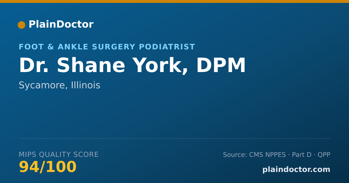 Shareable card for Shane York, DPM - Foot & Ankle Surgery Podiatrist, Sycamore, IL