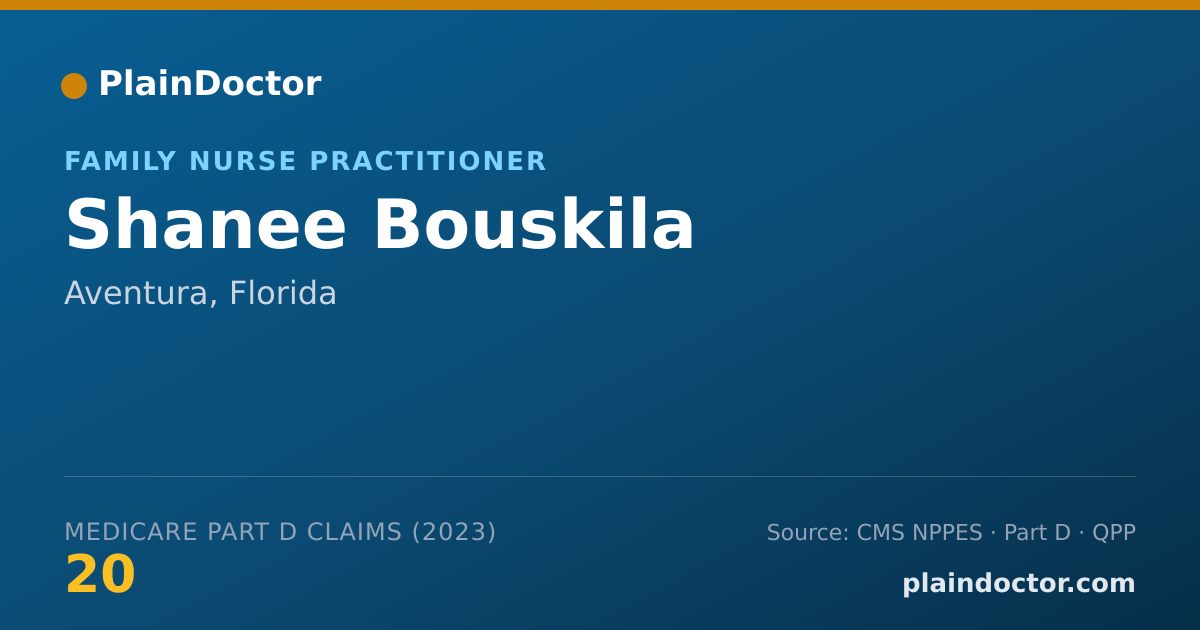 Shareable card for Shanee Bouskila - Family Nurse Practitioner, Aventura, FL