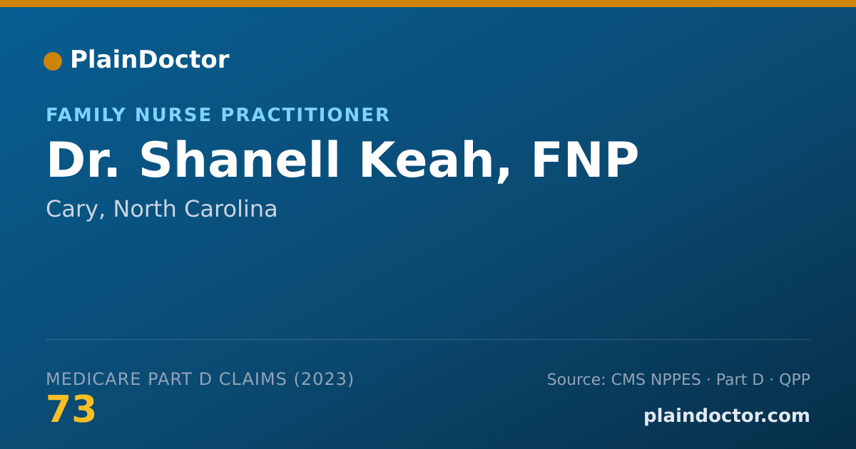 Shareable card for Shanell Keah, FNP - Family Nurse Practitioner, Cary, NC