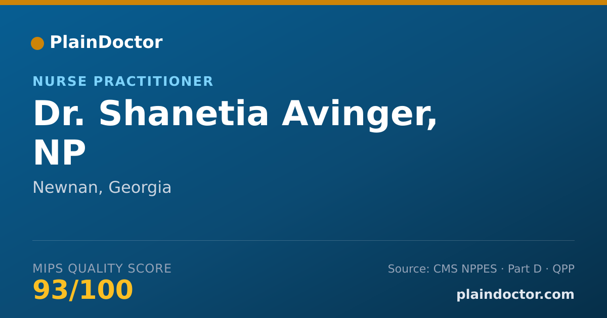 Shareable card for Shanetia Avinger, NP - Nurse Practitioner, Newnan, GA