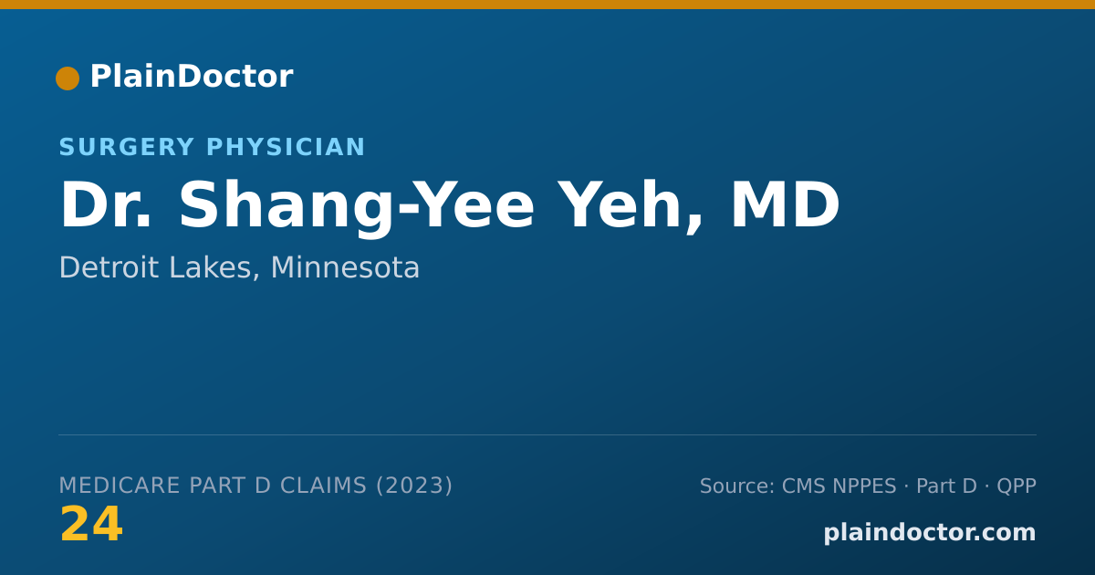 Shareable card for Shang-Yee Yeh, MD - Surgery Physician, Detroit Lakes, MN
