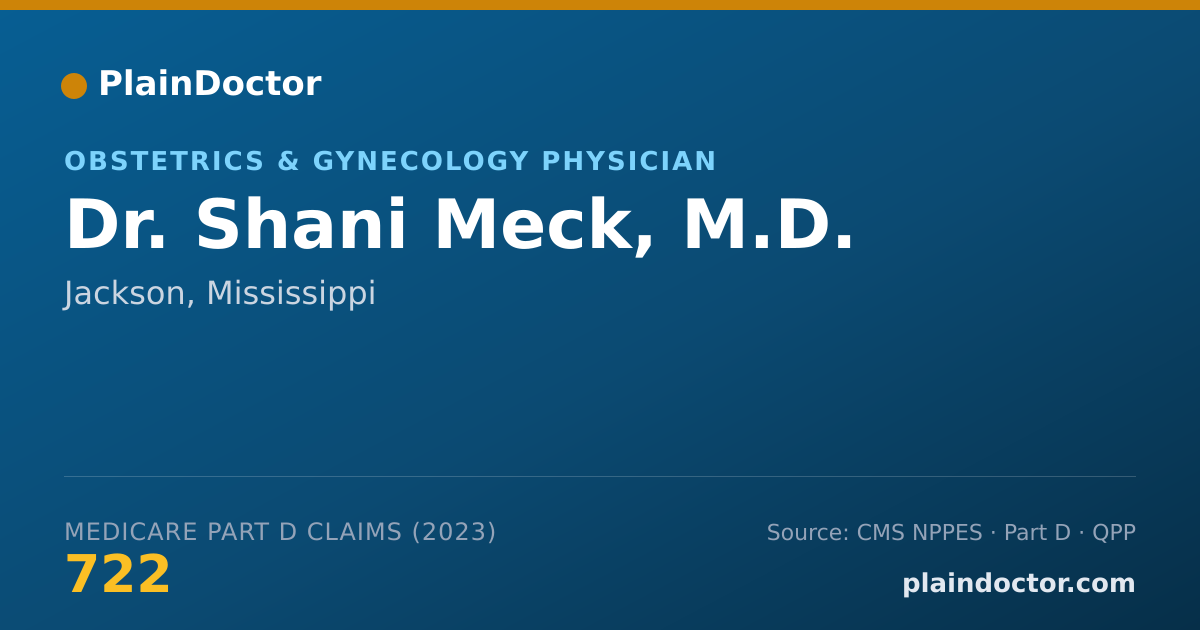 Shareable card for Shani Meck, M.D. - Obstetrics & Gynecology Physician, Jackson, MS