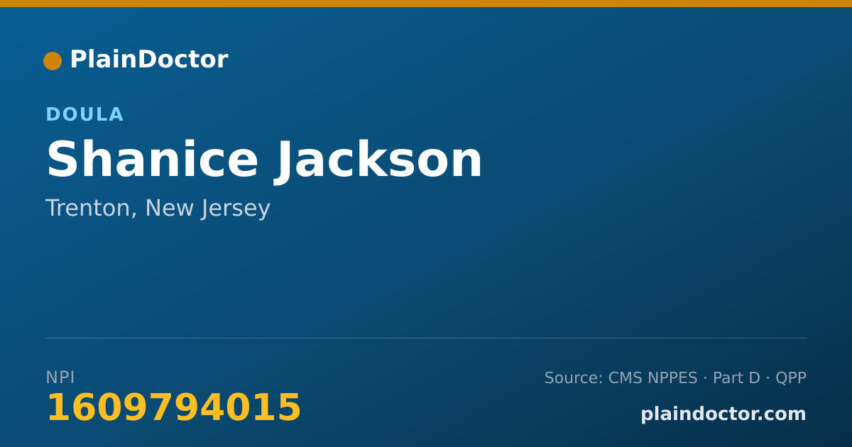 Shareable card for Shanice Jackson - Doula, Trenton, NJ
