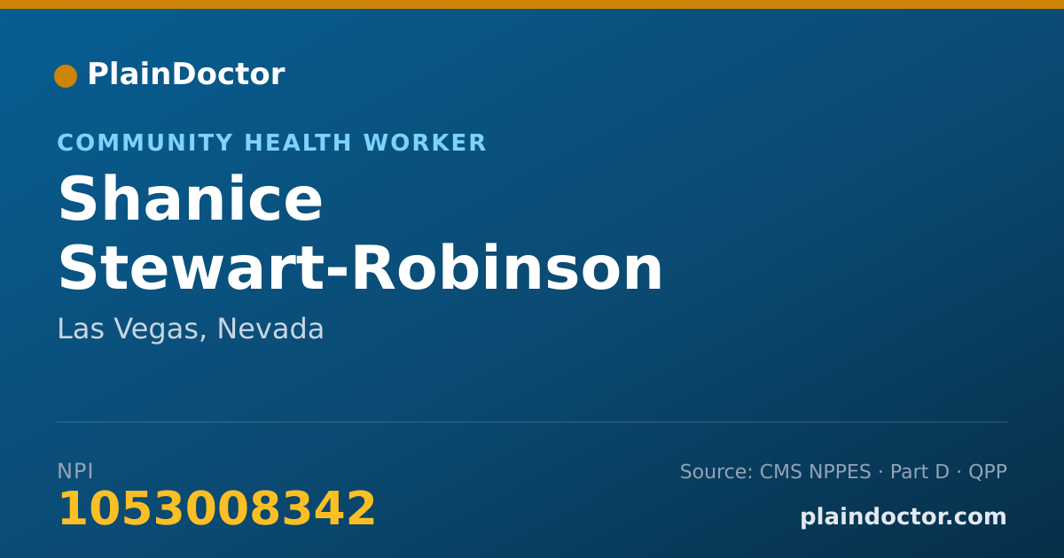 Shareable card for Shanice Stewart-Robinson - Community Health Worker, Las Vegas, NV