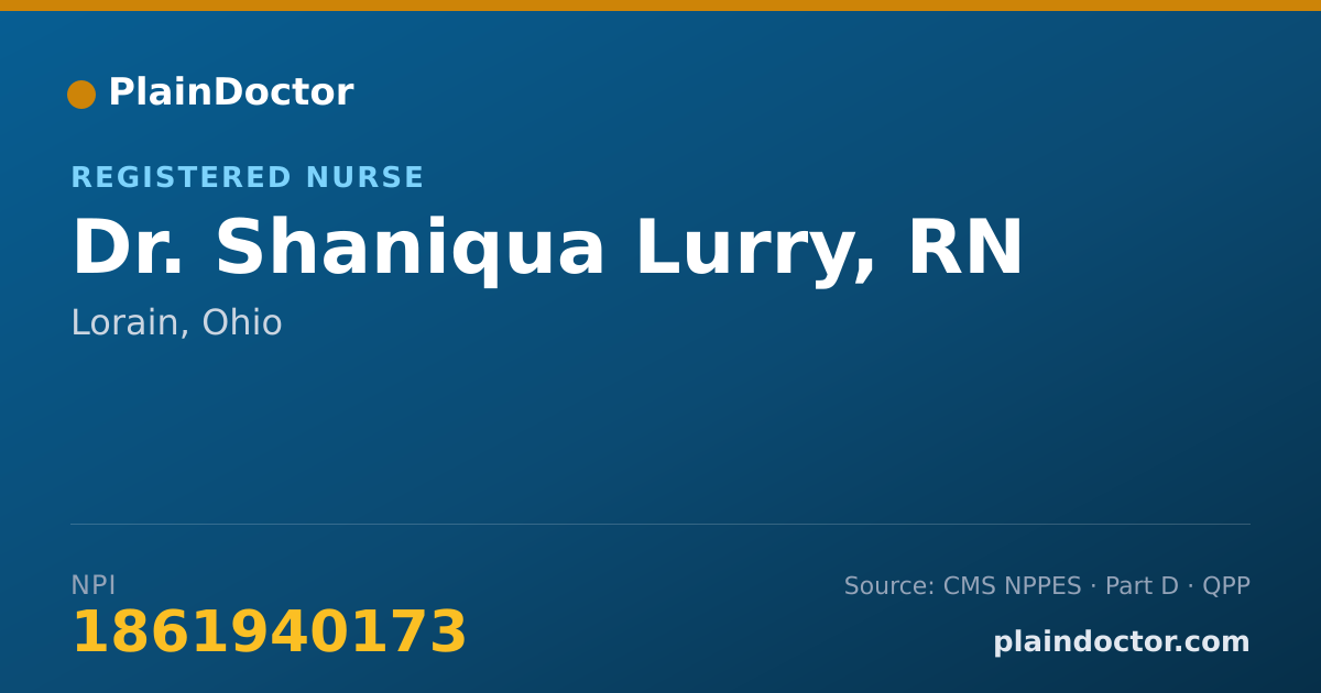 Shareable card for Shaniqua Lurry, RN - Registered Nurse, Lorain, OH