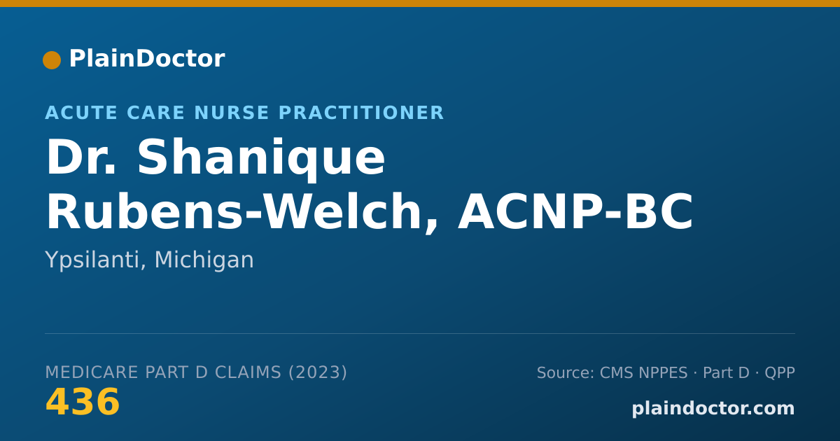 Shareable card for Shanique Rubens-Welch, ACNP-BC - Acute Care Nurse Practitioner, Ypsilanti, MI