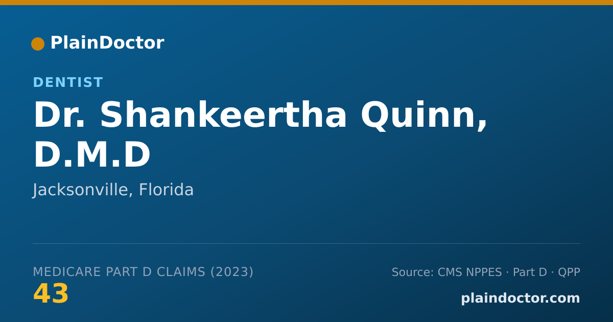 Shareable card for Shankeertha Quinn, D.M.D - Dentist, Jacksonville, FL