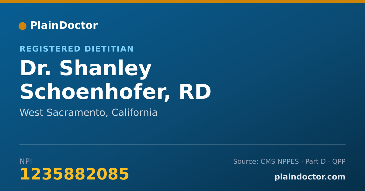 Shareable card for Shanley Schoenhofer, RD - Registered Dietitian, West Sacramento, CA