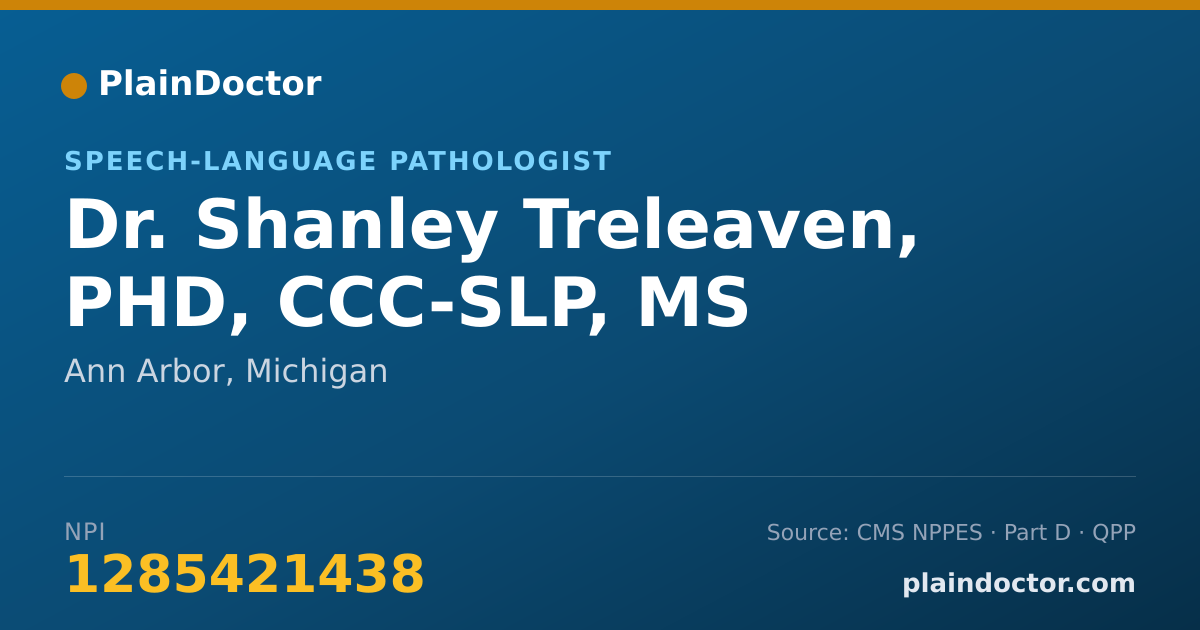 Shareable card for Shanley Treleaven, PHD, CCC-SLP, MS - Speech-Language Pathologist, Ann Arbor, MI