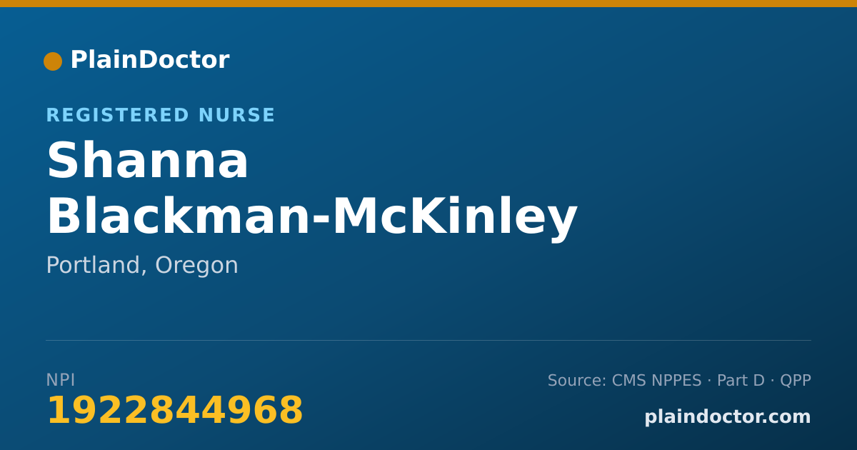 Shareable card for Shanna Blackman-McKinley - Registered Nurse, Portland, OR