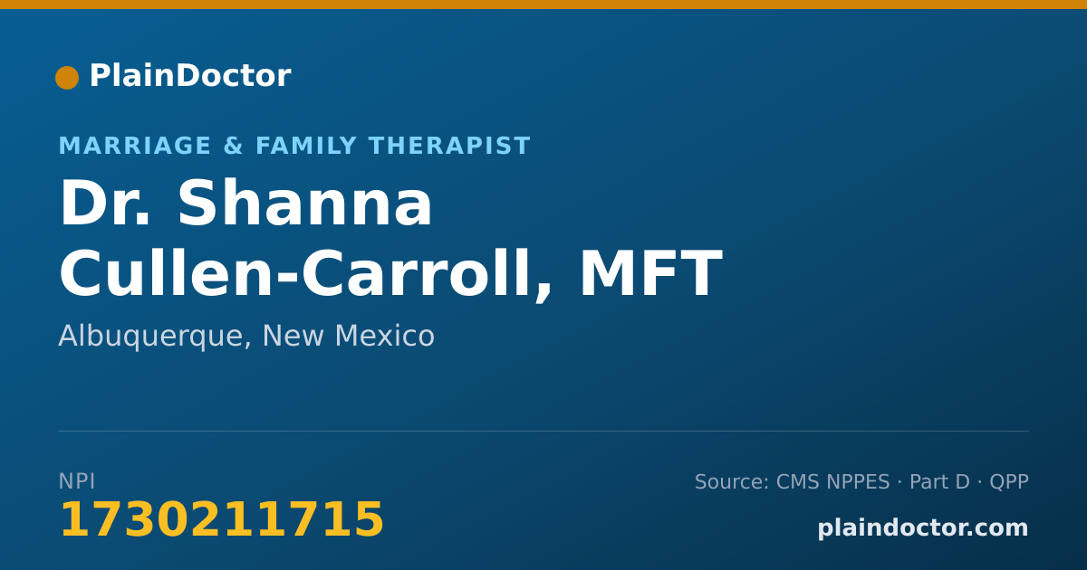 Shareable card for Shanna Cullen-Carroll, MFT - Marriage & Family Therapist, Albuquerque, NM