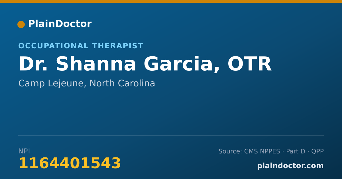 Shareable card for Shanna Garcia, OTR - Occupational Therapist, Camp Lejeune, NC