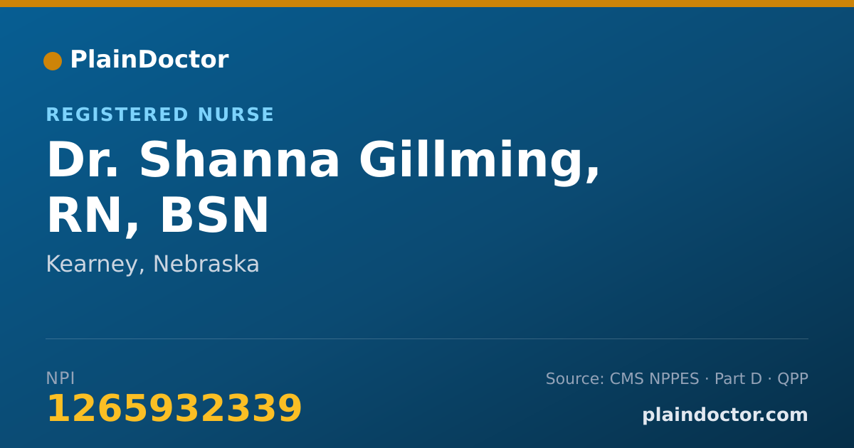 Shareable card for Shanna Gillming, RN, BSN - Registered Nurse, Kearney, NE