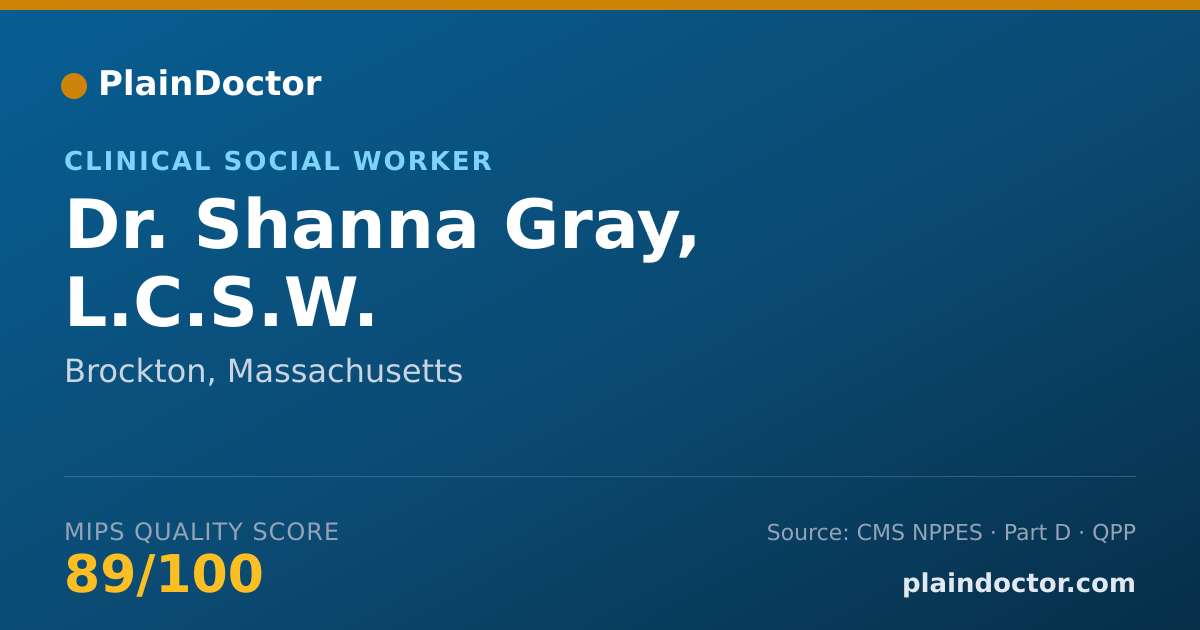 Shareable card for Shanna Gray, L.C.S.W. - Clinical Social Worker, Brockton, MA