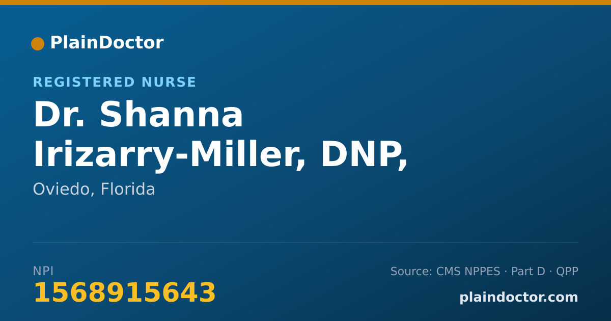 Shareable card for Shanna Irizarry-Miller, DNP, FNP-C - Registered Nurse, Oviedo, FL