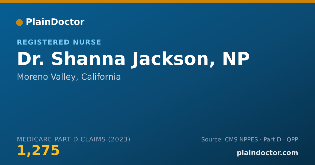 Shareable card for Shanna Jackson, NP - Registered Nurse, Moreno Valley, CA