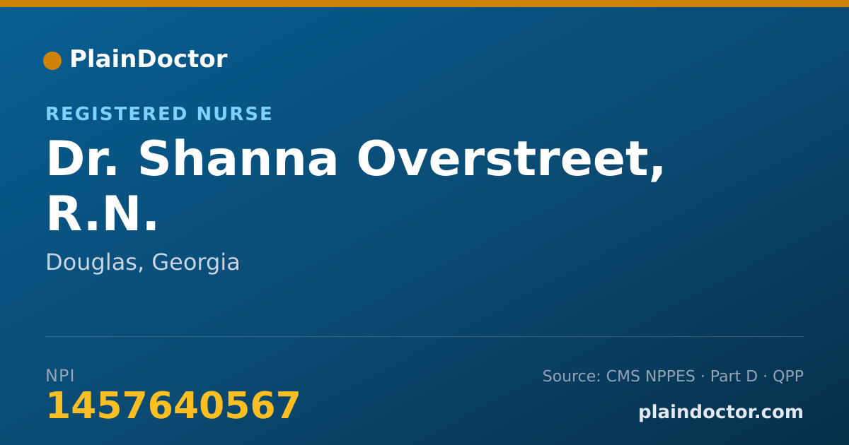 Shareable card for Shanna Overstreet, R.N. - Registered Nurse, Douglas, GA