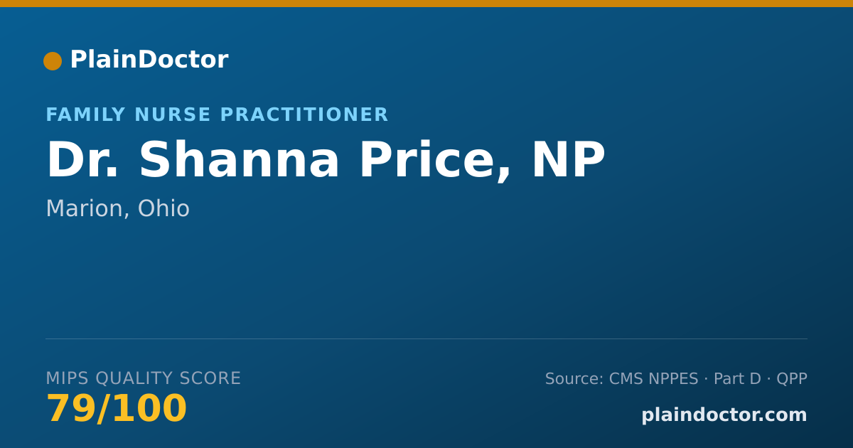 Shareable card for Shanna Price, NP - Family Nurse Practitioner, Marion, OH