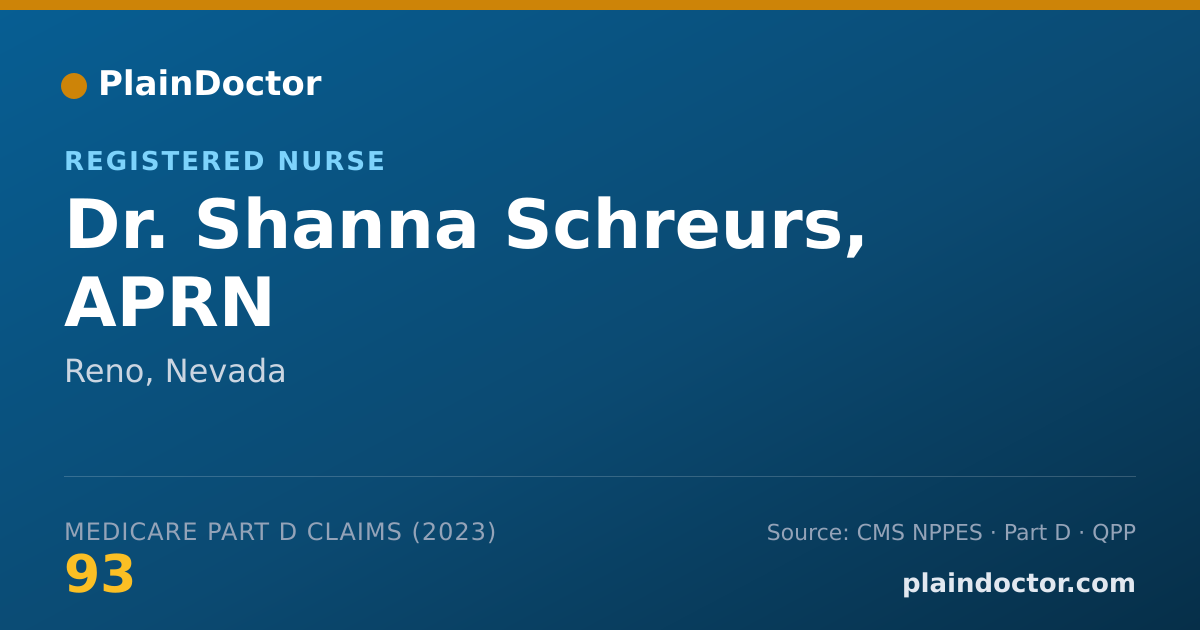 Shareable card for Shanna Schreurs, APRN - Registered Nurse, Reno, NV