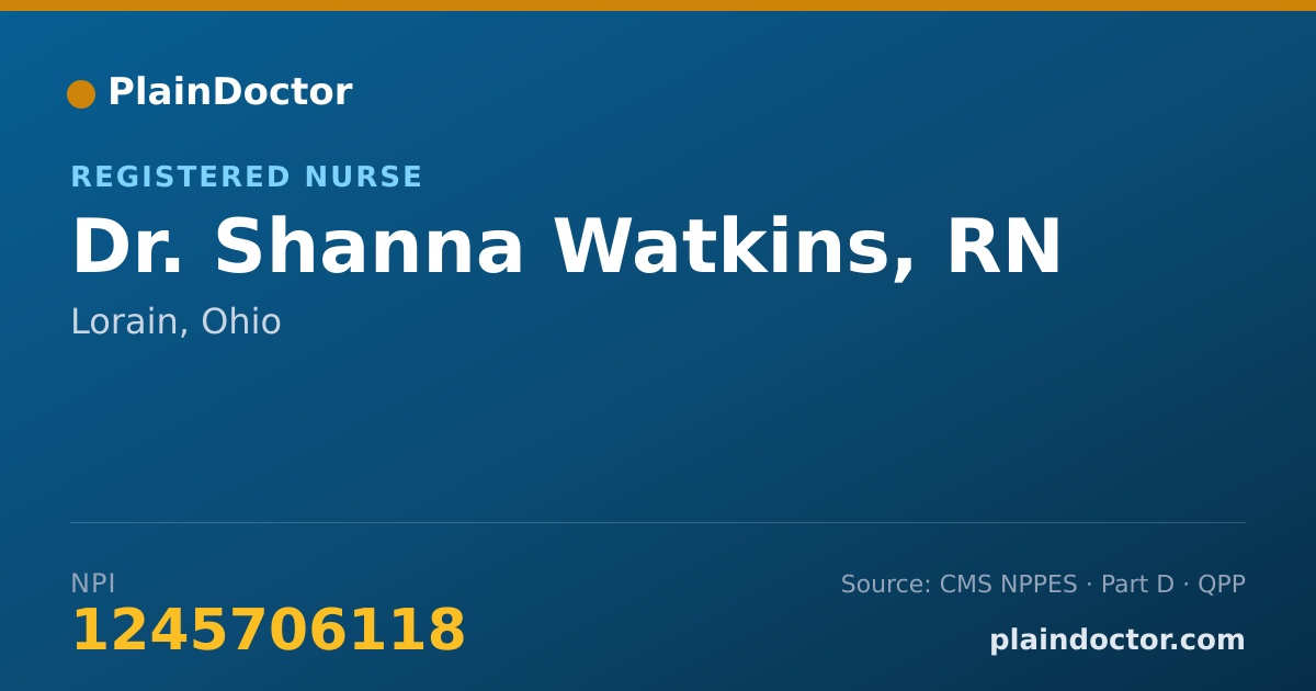 Shareable card for Shanna Watkins, RN - Registered Nurse, Lorain, OH