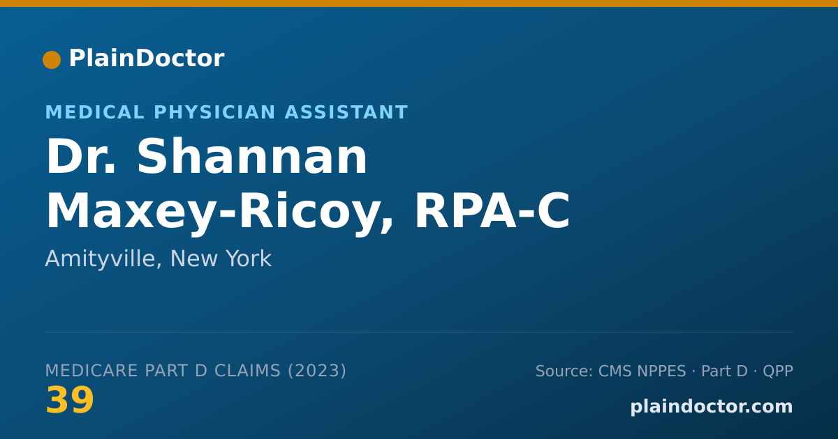 Shareable card for Shannan Maxey-Ricoy, RPA-C - Medical Physician Assistant, Amityville, NY