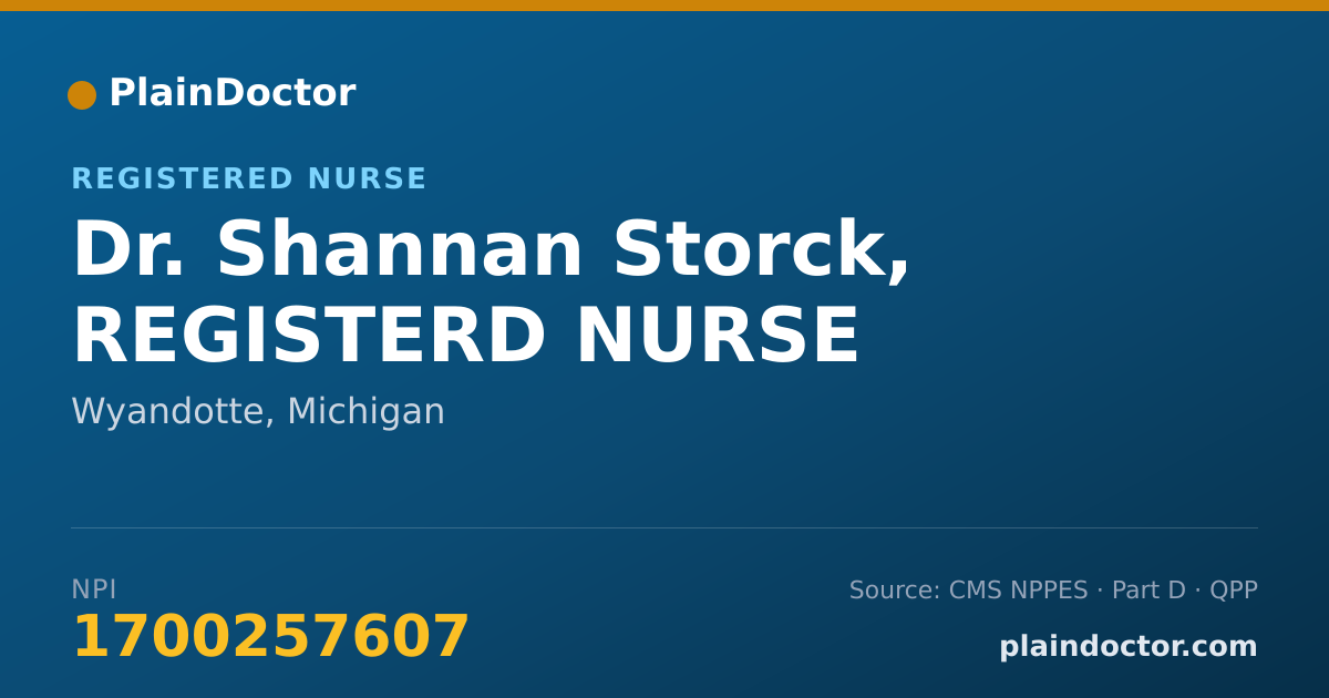 Shareable card for Shannan Storck, REGISTERD NURSE - Registered Nurse, Wyandotte, MI