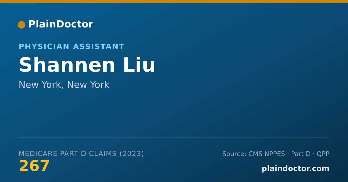 Shareable card for Shannen Liu - Physician Assistant, New York, NY