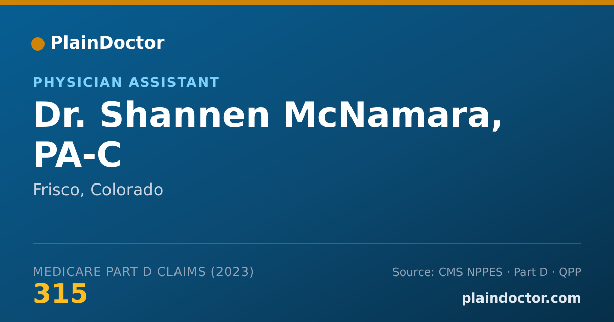 Shareable card for Shannen McNamara, PA-C - Physician Assistant, Frisco, CO