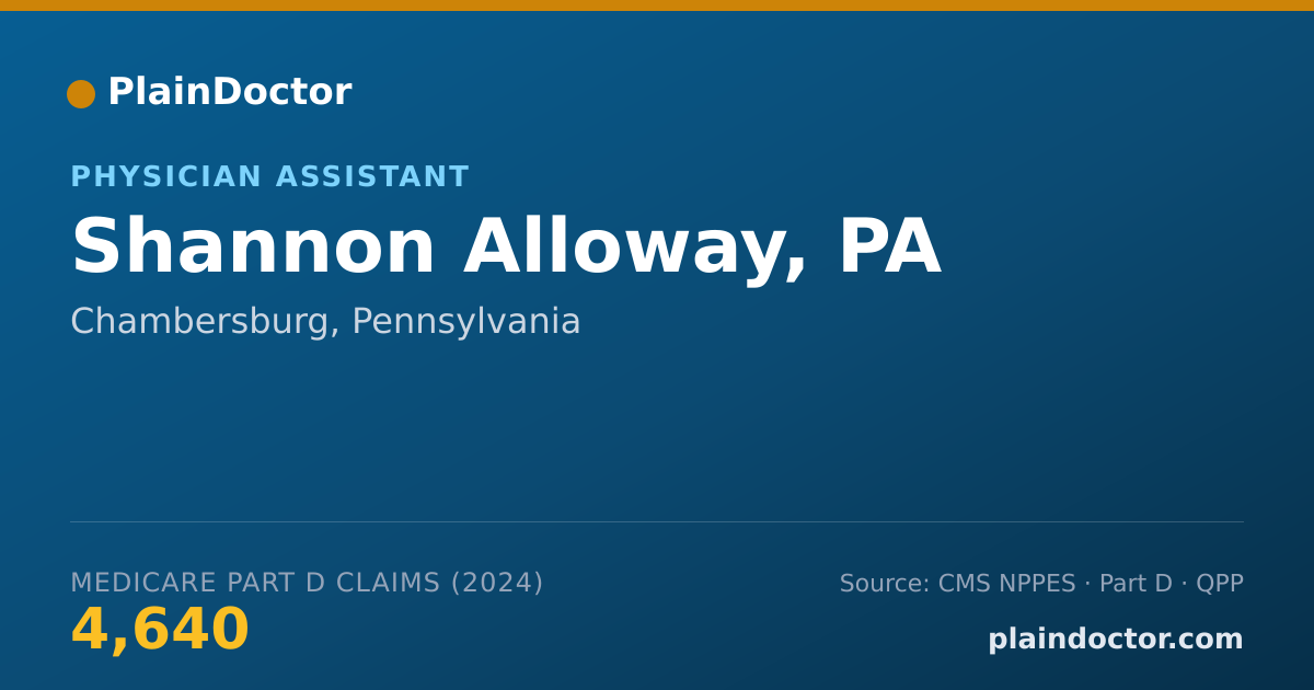 Shareable card for Shannon Alloway, PA - Physician Assistant, Chambersburg, PA