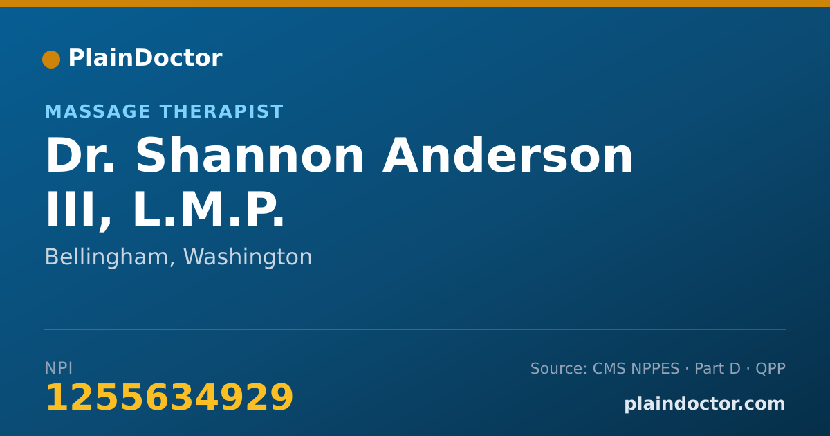 Shareable card for Shannon Anderson III, L.M.P. - Massage Therapist, Bellingham, WA