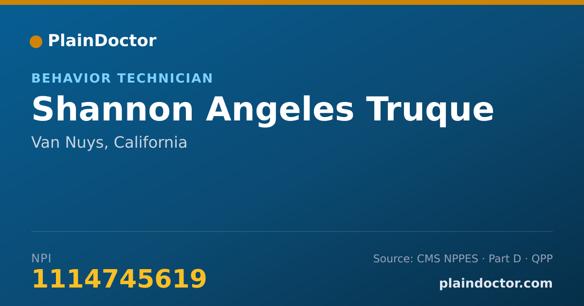 Shareable card for Shannon Angeles Truque - Behavior Technician, Van Nuys, CA
