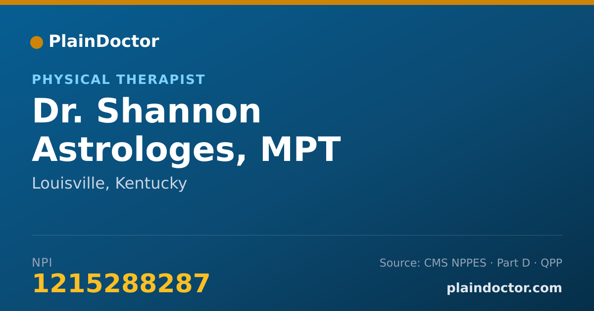 Shareable card for Shannon Astrologes, MPT - Physical Therapist, Louisville, KY