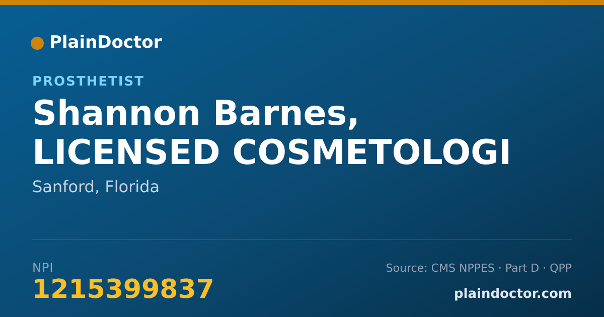 Shareable card for Shannon Barnes, LICENSED COSMETOLOGI - Specialist, Sanford, FL