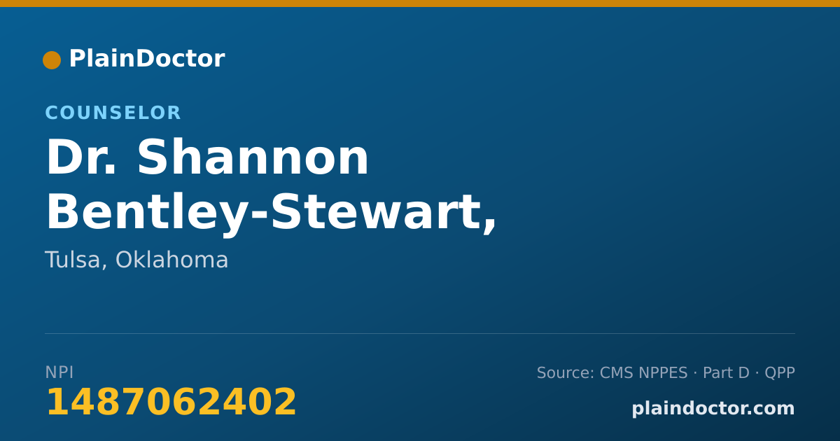 Shareable card for Shannon Bentley-Stewart, M.ED., LPC - Counselor, Tulsa, OK
