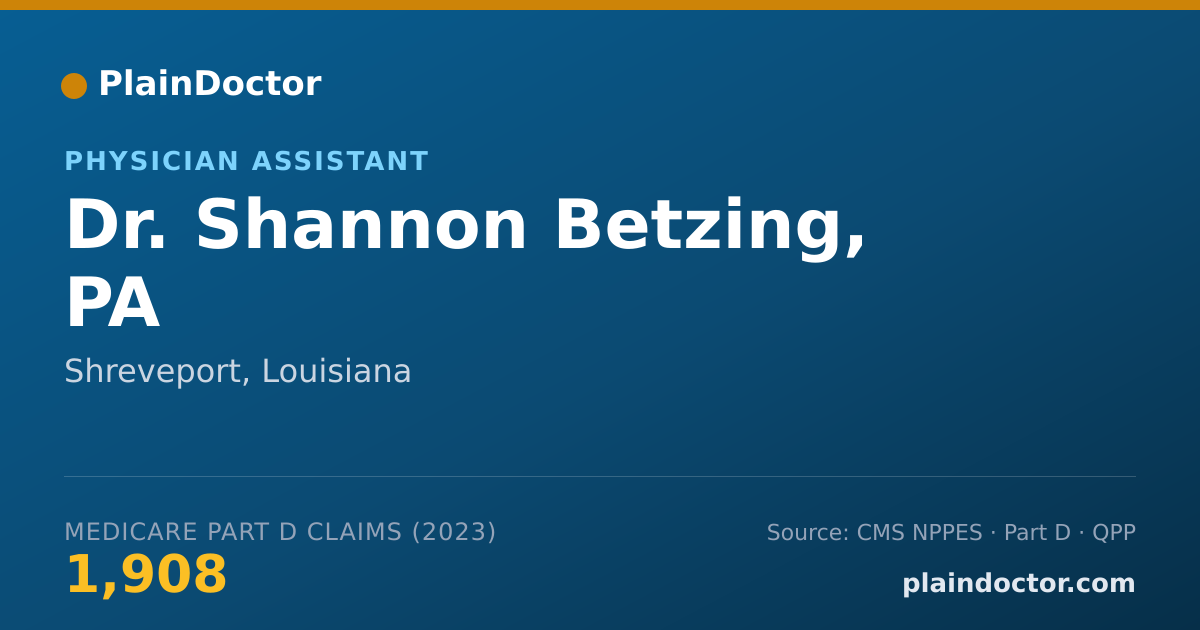 Shareable card for Shannon Betzing, PA - Physician Assistant, Shreveport, LA