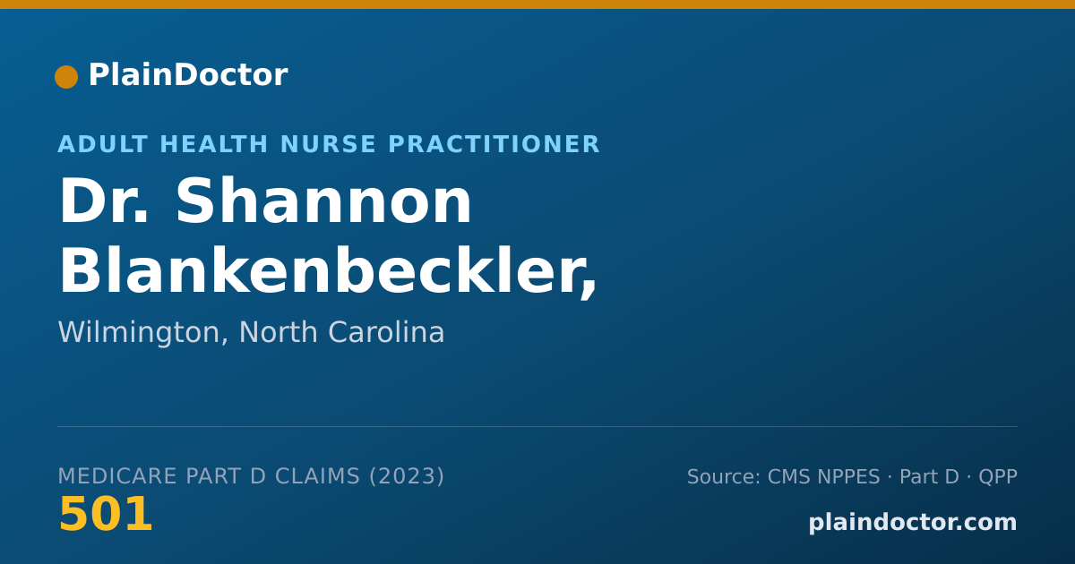Shareable card for Shannon Blankenbeckler, AGNP-C, PMHNP-BC - Adult Health Nurse Practitioner, Wilmington, NC