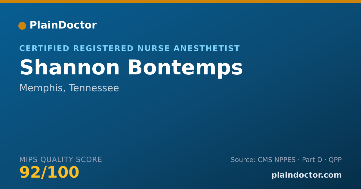Shareable card for Shannon Bontemps - Certified Registered Nurse Anesthetist, Memphis, TN