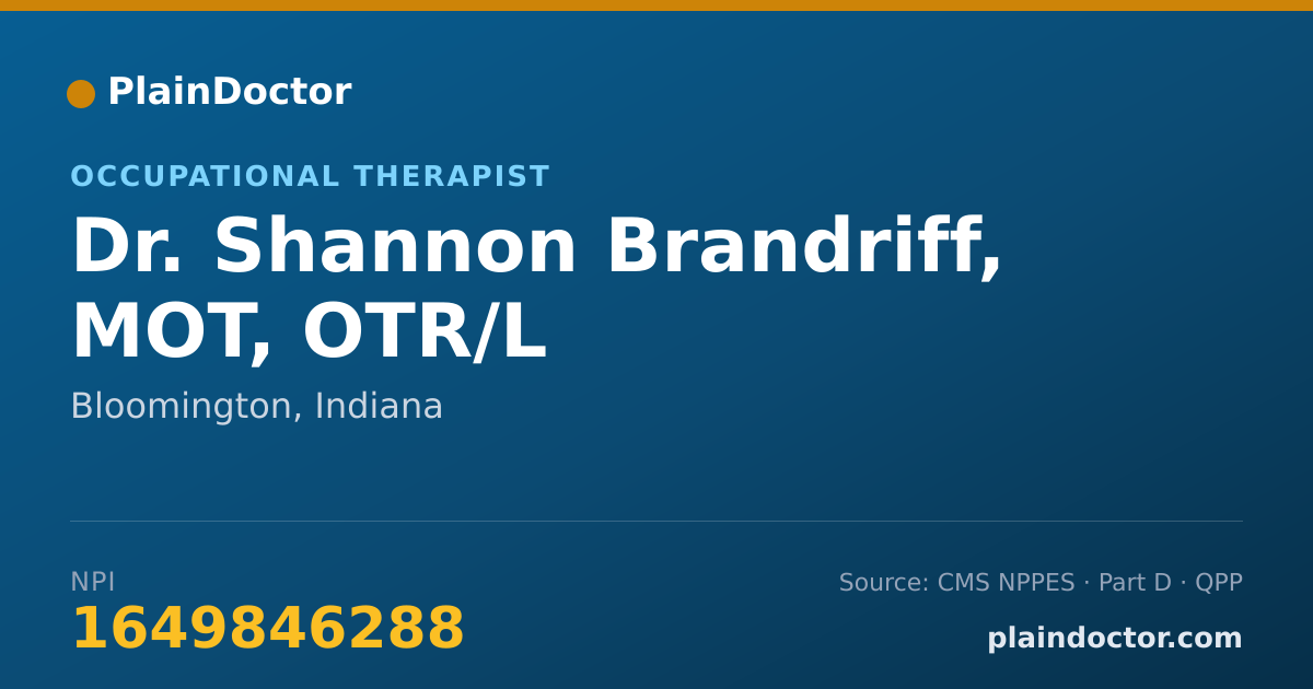 Shareable card for Shannon Brandriff, MOT, OTR/L - Occupational Therapist, Bloomington, IN
