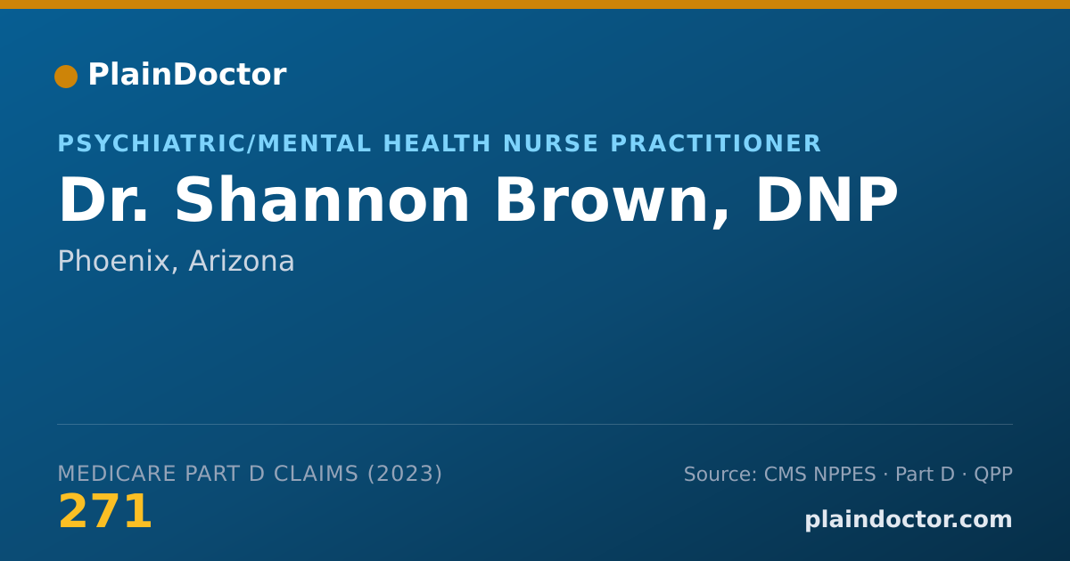 Shareable card for Shannon Brown, DNP - Psychiatric/Mental Health Nurse Practitioner, Phoenix, AZ