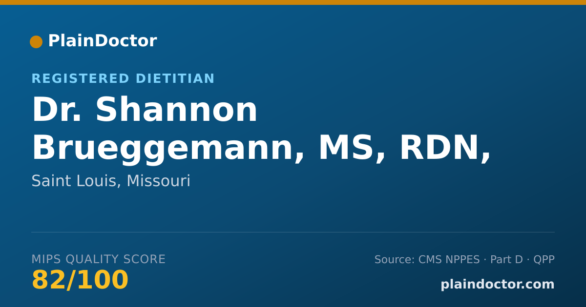 Shareable card for Shannon Brueggemann, MS, RDN, LDN - Registered Dietitian, Saint Louis, MO