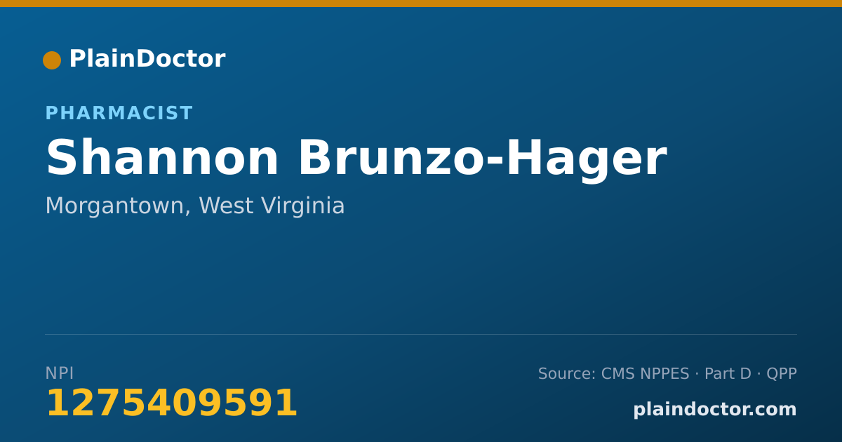 Shareable card for Shannon Brunzo-Hager - Pharmacist, Morgantown, WV