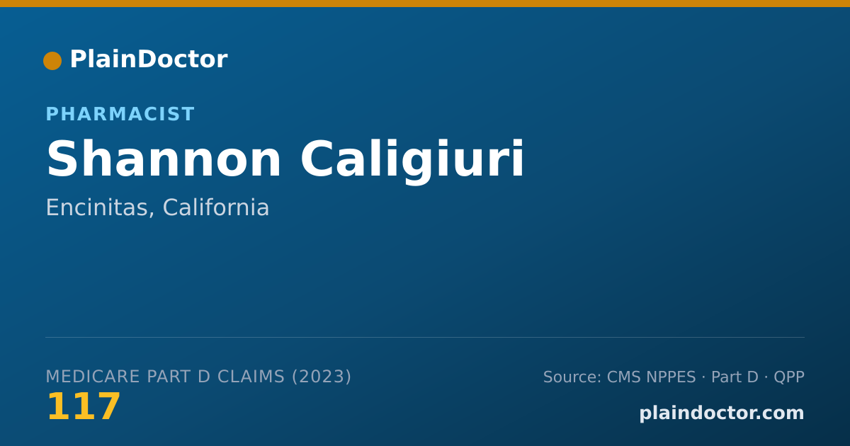 Shareable card for Shannon Caligiuri - Pharmacist, Encinitas, CA