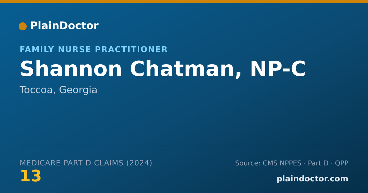 Shareable card for Shannon Chatman, NP-C - Family Nurse Practitioner, Toccoa, GA