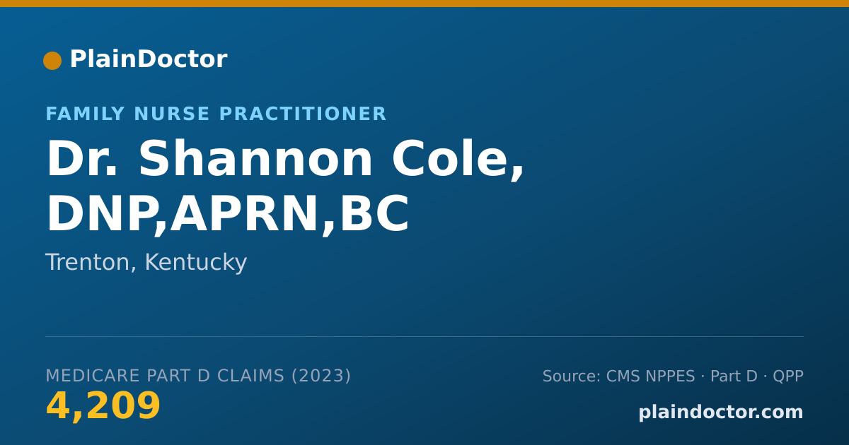 Shareable card for Shannon Cole, DNP,APRN,BC - Family Nurse Practitioner, Trenton, KY