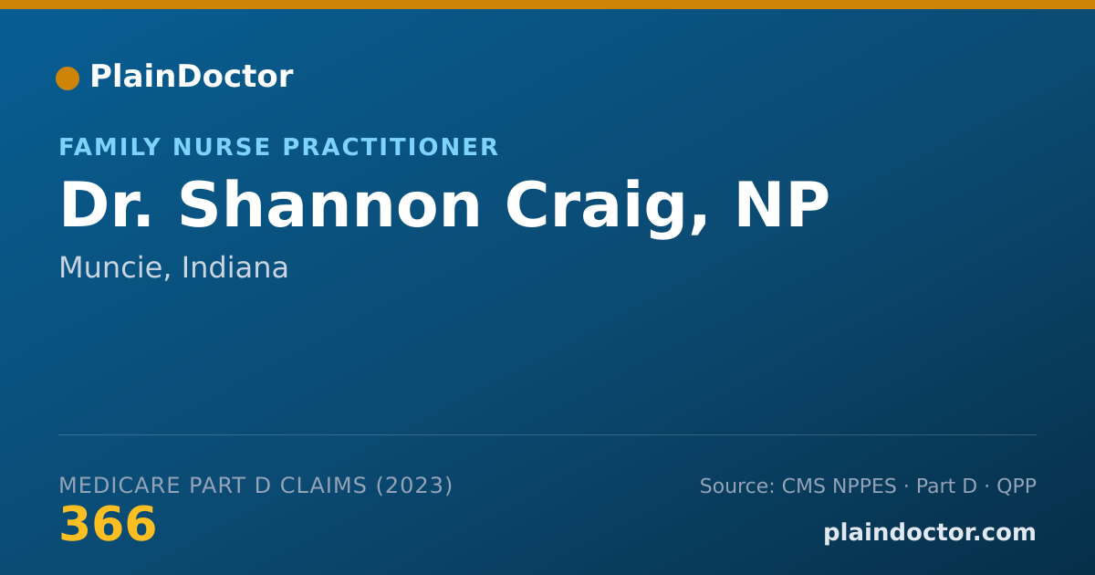 Shareable card for Shannon Craig, NP - Family Nurse Practitioner, Muncie, IN