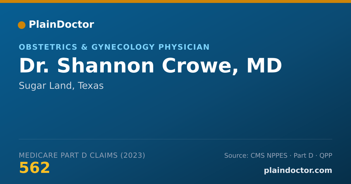 Shareable card for Shannon Crowe, MD - Obstetrics & Gynecology Physician, Sugar Land, TX